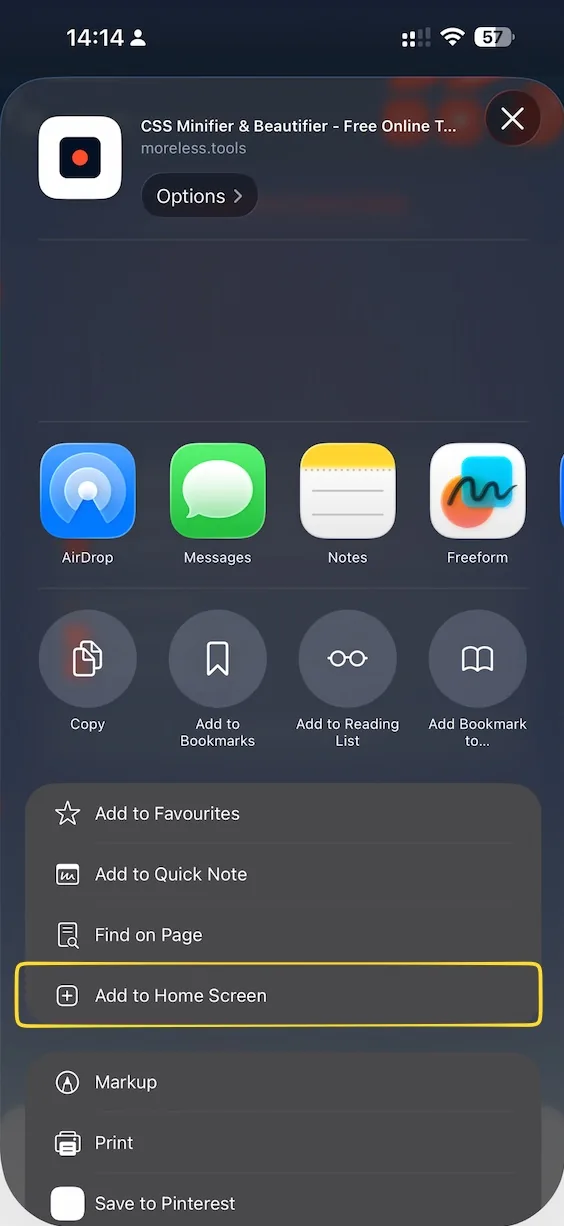 App icon on home screen