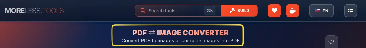 Tool header with name, description and action buttons
