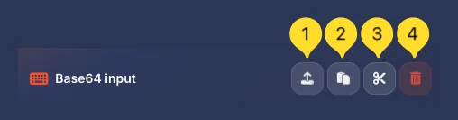 Input panel action buttons - Upload, Paste, Trim, Clear