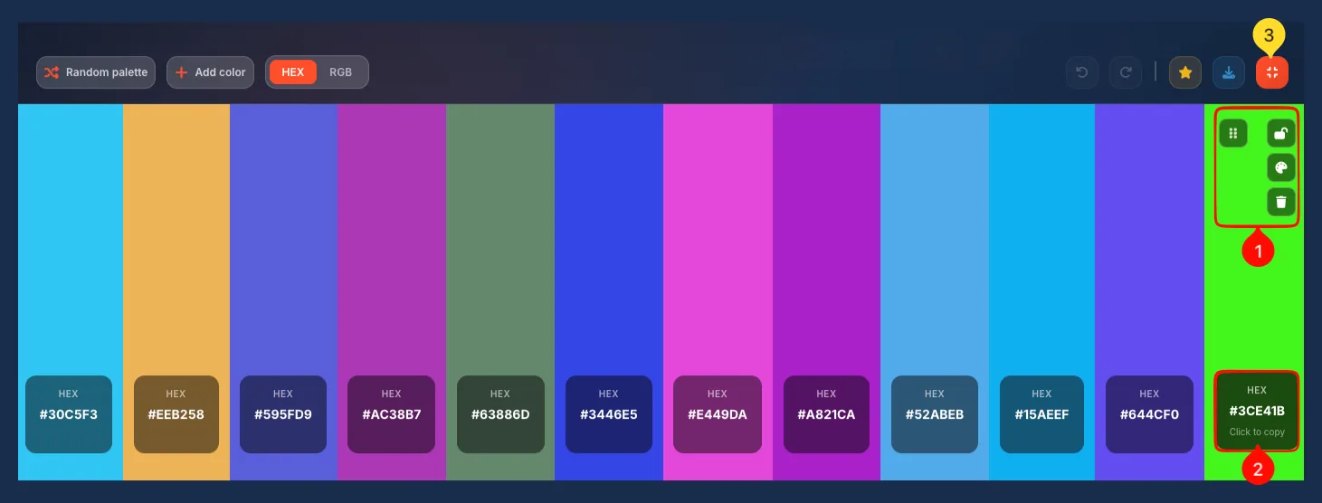 Palette builder fullscreen mode