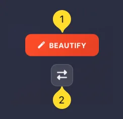Main action button and swap button between panels
