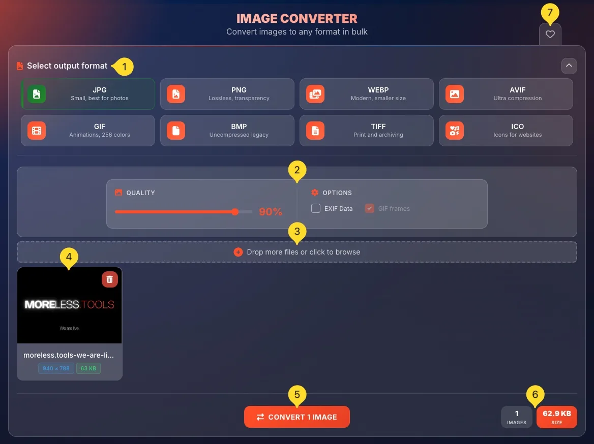 Image Converter complete interface overview