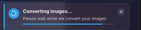 Progress indicator during image conversion