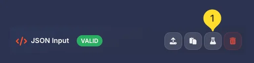Sample button in JSON Input toolbar