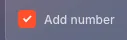 Add number checkbox option