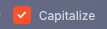 Capitalize checkbox option