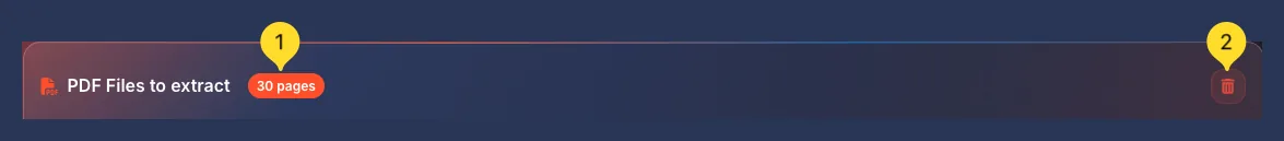 Remove all files button in the header