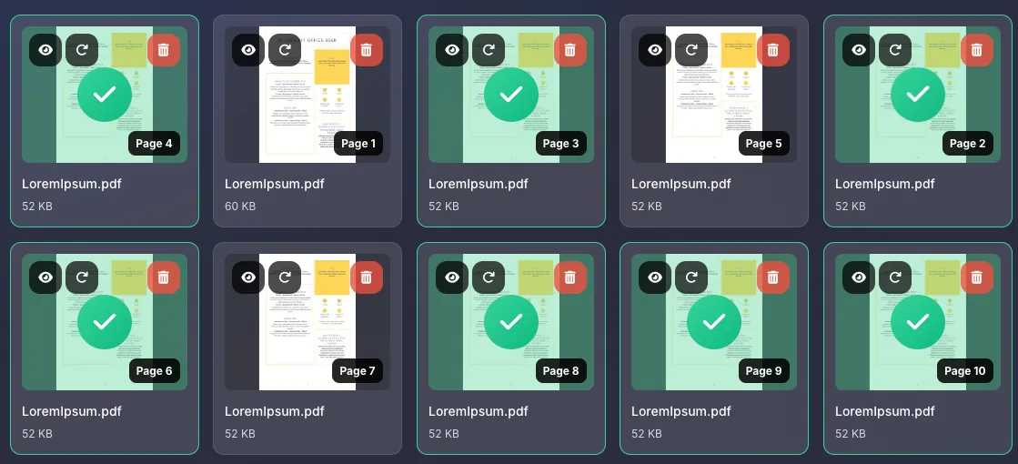 Shift-click to select a range of consecutive pages
