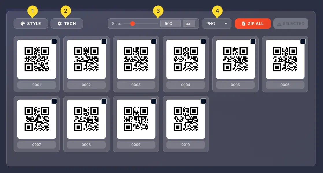 Configure style and export settings