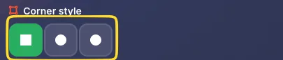 Corner style options for finder patterns