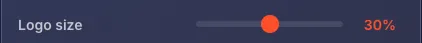 Logo size slider control