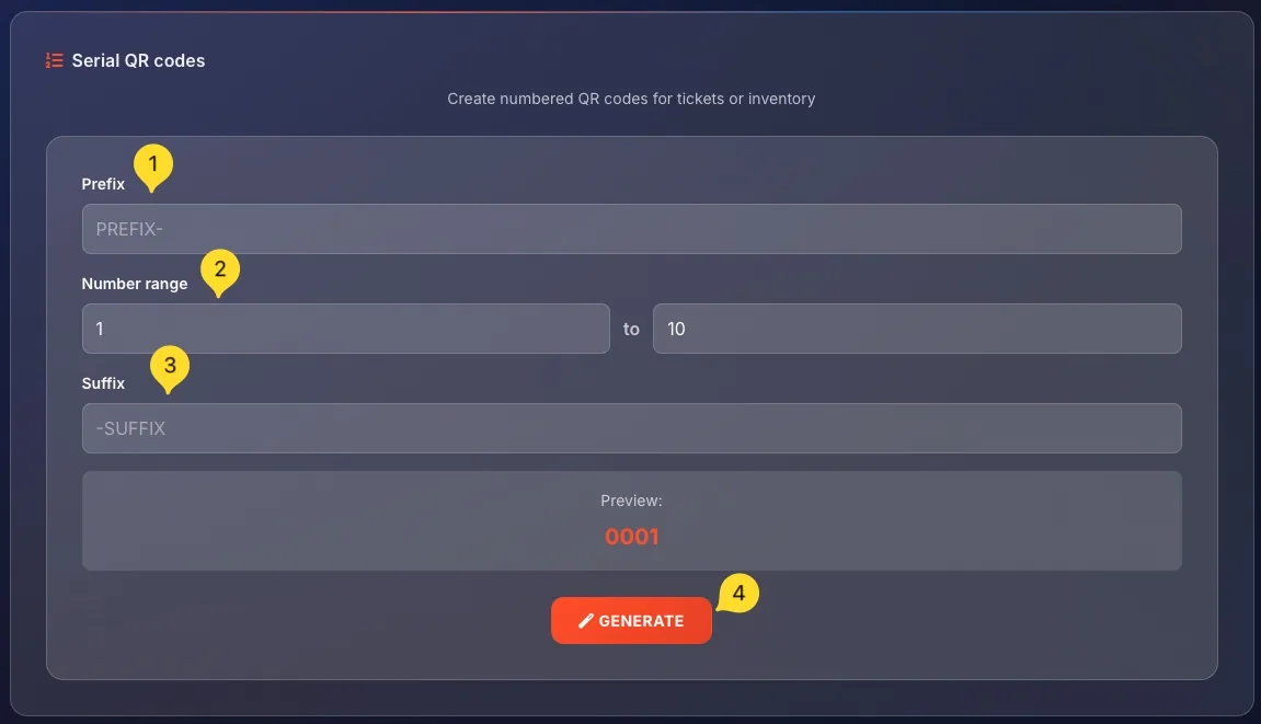 Set padding for serial numbers