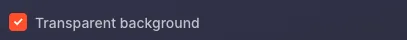 Transparent background checkbox