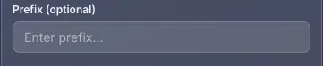 Prefix input field