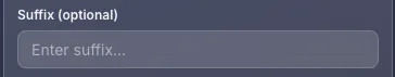 Suffix input field