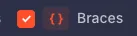 Braces checkbox option
