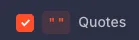 Quotes checkbox option